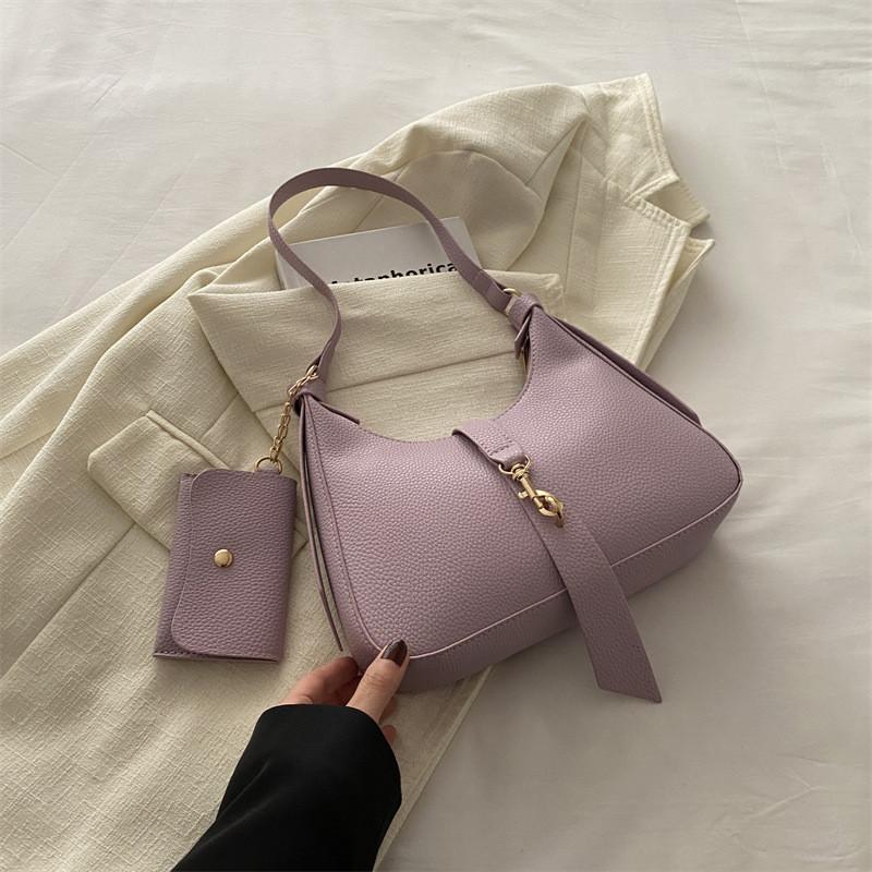 2024 New Fashionable French Style Simple Texture Atmosphere Bag For Women Street Trend Pu Shoulder Bag