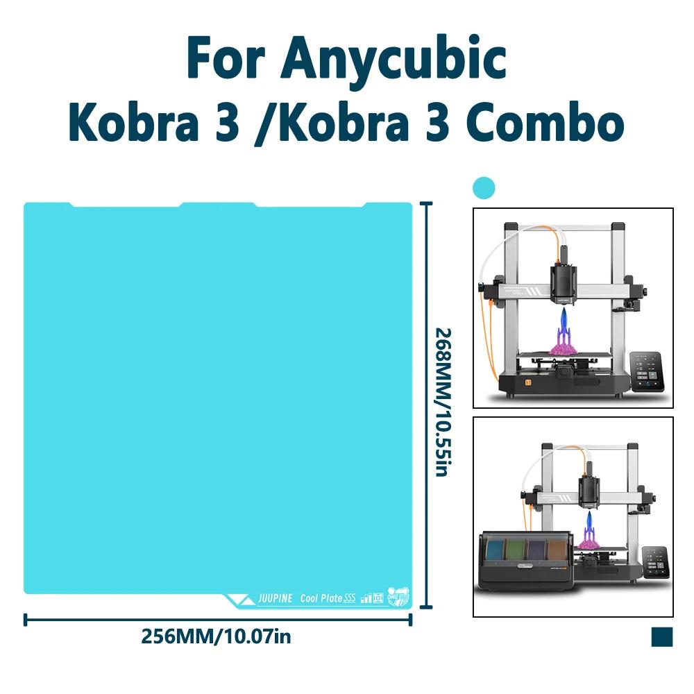 Juupine OMG Glacier for Anycubic Kobra 3 V2 Build Plate Upgrade Kobra 3V2 Cool Plate PLA PETG Superior First-Layer Adhesion
