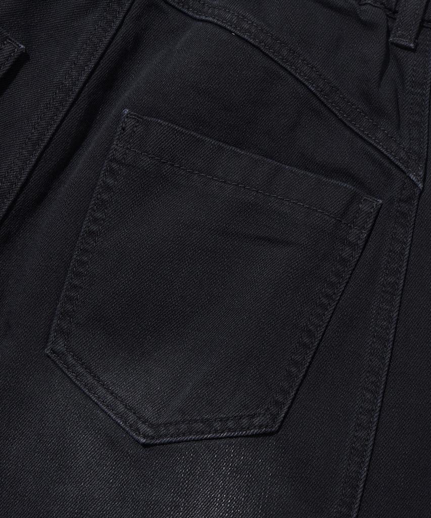 AGOD Vintage Elastic Waist Balloon Denim Pants [Black]