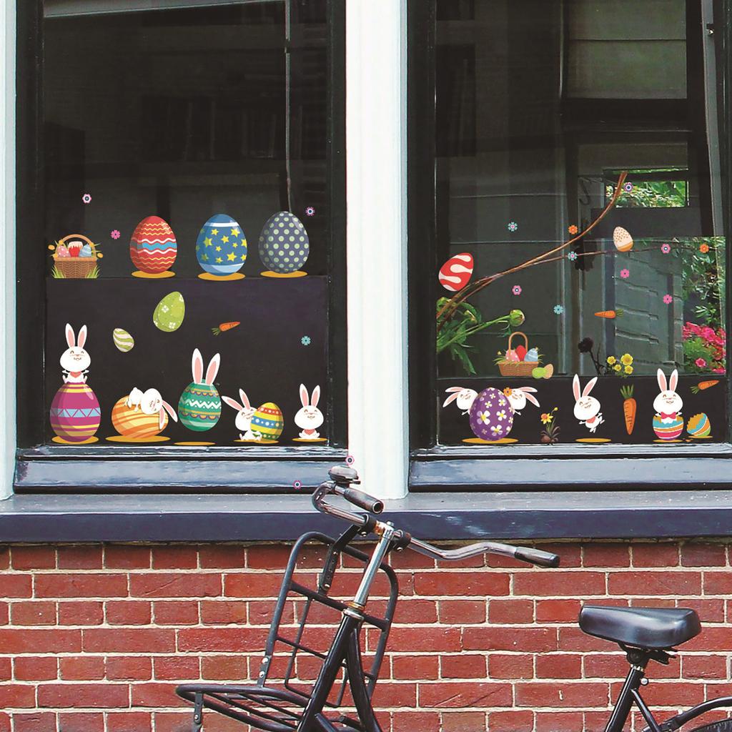 Satın alın 2pcs Happy Easter Decorations Window Clings Rabbit Bunny ...