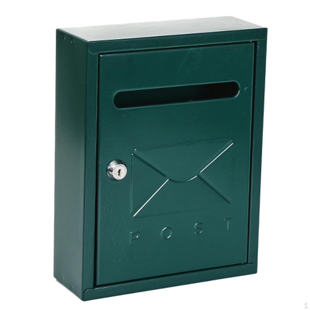 Outdoor Wall Mount Mailbox with 2 Keys 20x7.5x26cm Multifunctional for Envelope, Home, Office