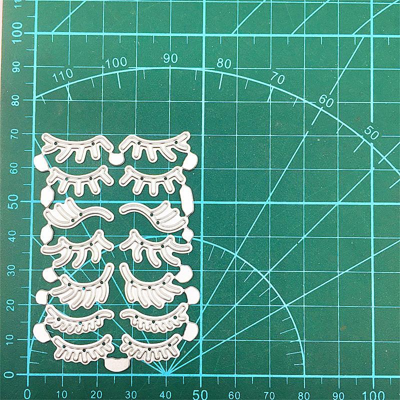 7 Pairs of False Eyelashes Pattern Metal Cutting Dies Craft Embossing Stamps for Card Making Decor Scrapbooking Stencil