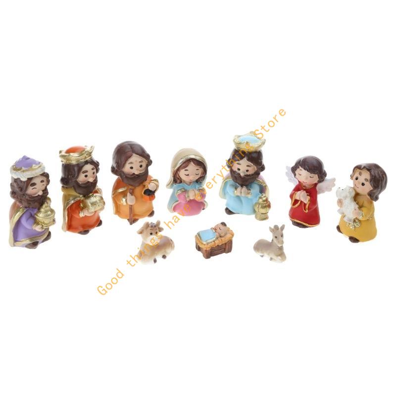 Christmas Manger Decoration Set Baby Jesus Festival Wedding Party Decor 55KF Without base