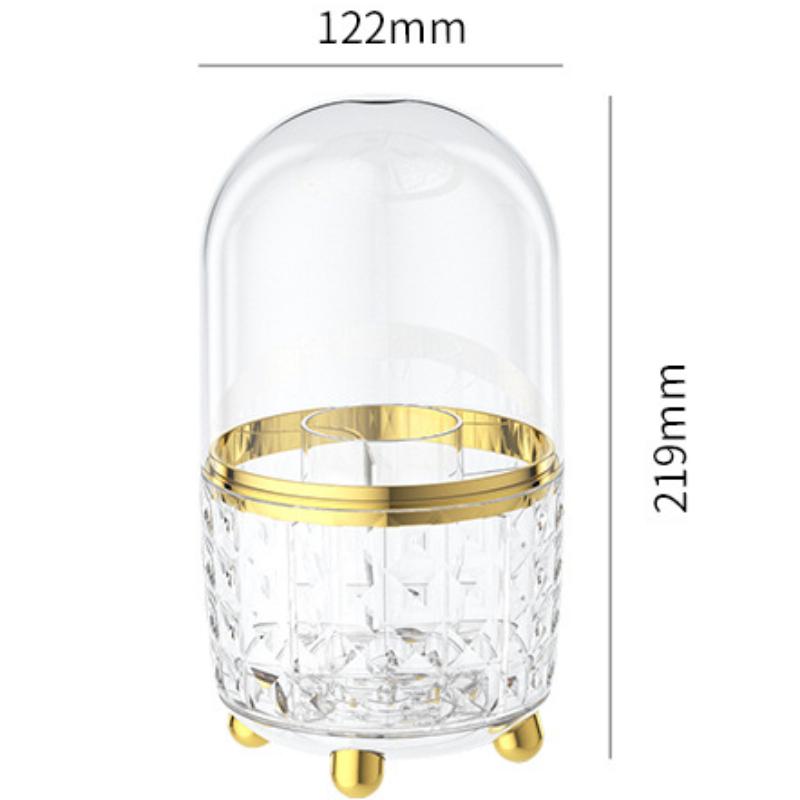 360 Drehbarer Make-up-Pinselhalter mit Deckel für Waschtisch Staubdichter Make-up-Organizer Kosmetik-Aufbewahrungsbox Lippenstift Schmuckbehälter