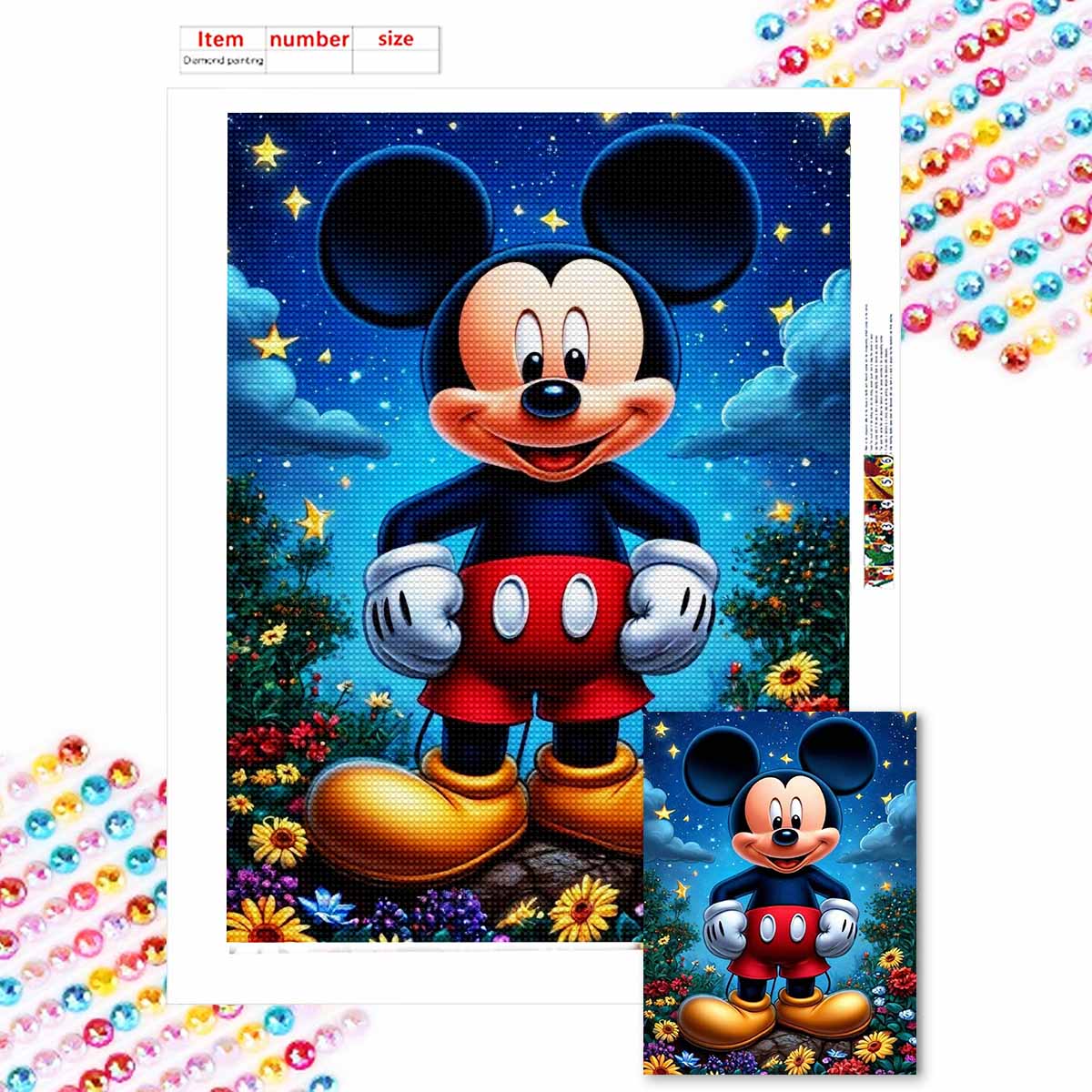 

Алмазная живопись своими руками Гордый Микки Набор для вышивания крестом Мозаичное искусство Алмазная живопись Полный круг Алмаз Домашнее украшение Round 20x30cm