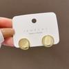 Trendy Beige Opal Stud Earrings for Women Golden Color Metal Round Earrings Party Small Simple Geometry Jewelry