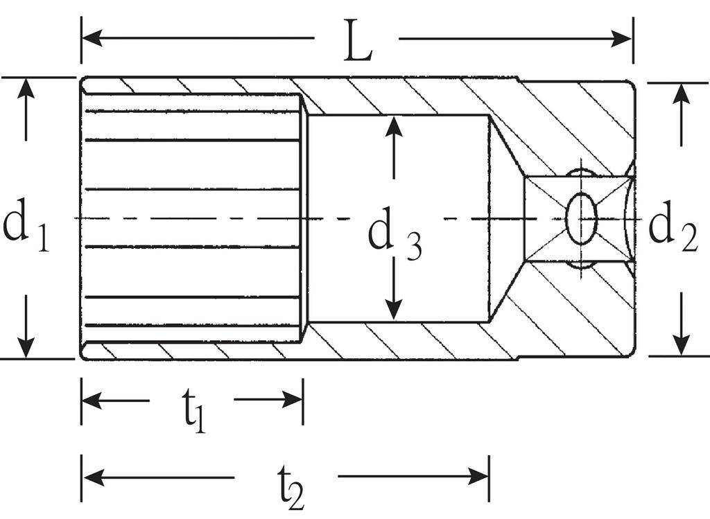 Stahlwille Deep Socket 51A-3/4" (1/2SQ) (12-Point)