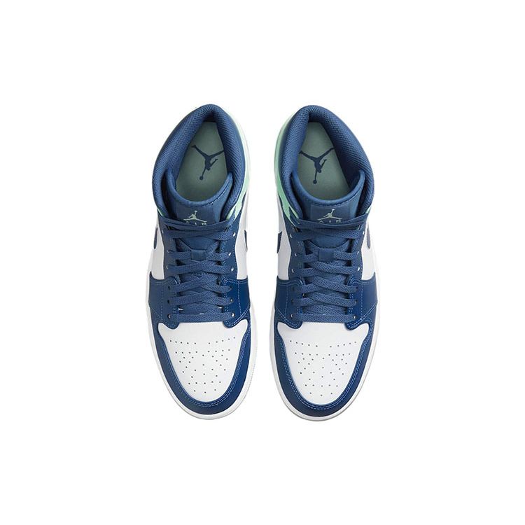 Air Jordan 1 Mid Blue Mint Men Sneakers Mystic-Navy Mint-Foam White 554724-413