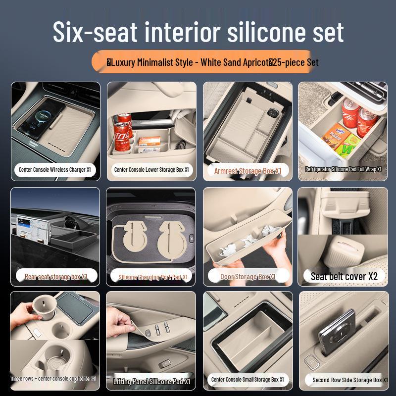 AITO M8 Car Interior Silicone Protector Set - Central Control & Cup Holder Accessories