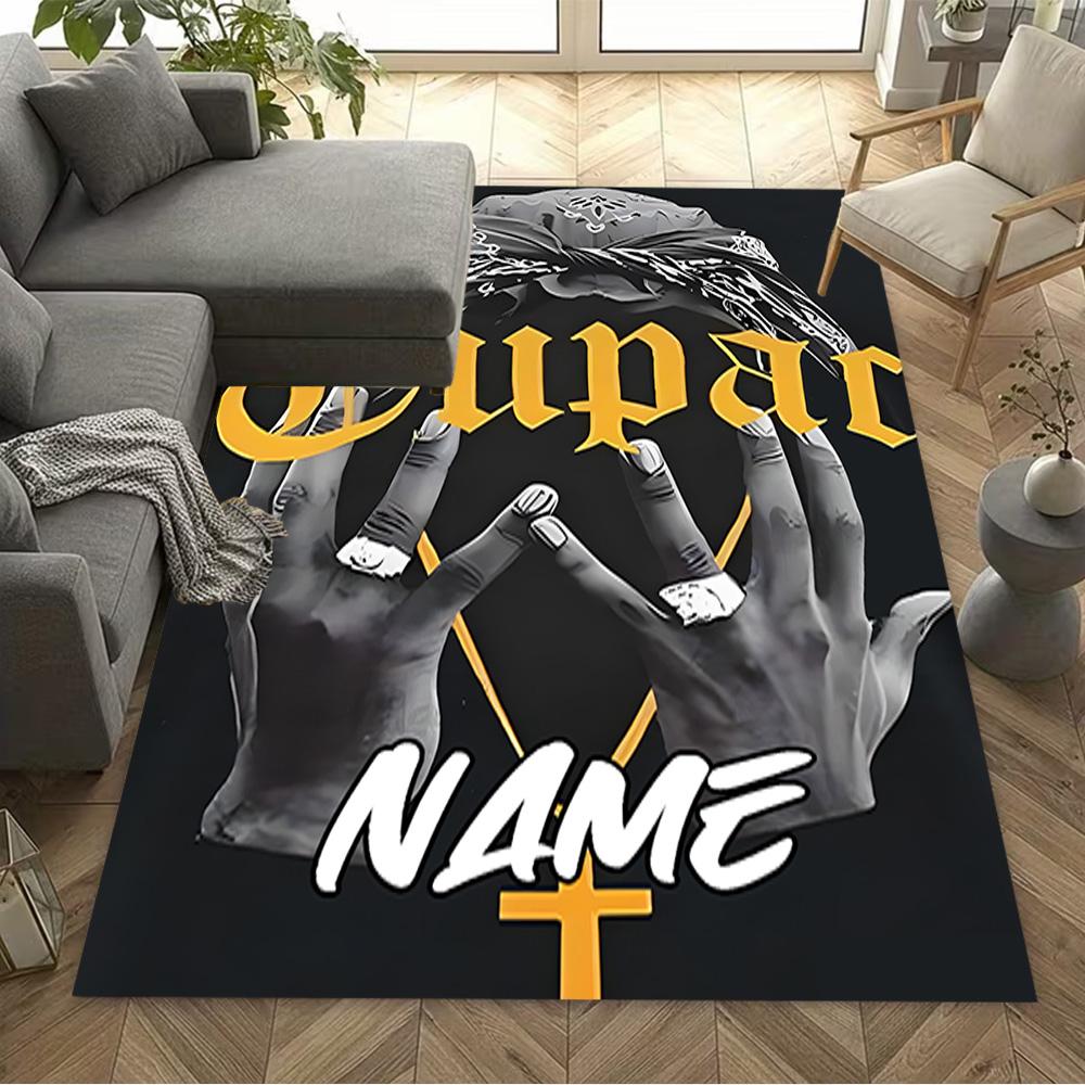 Tupac's Legacy Lives Customized Name Carpet Design for Dining Room Study Room Kitchen Bedrooms Antislip Carpet Anime Office Decor
