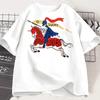 Vintage Knight Horse Print Tshirt Unisex Summer Loose Short Sleeve Retro Art Graphic Tee Casual Fashion Top Harajuku Tops