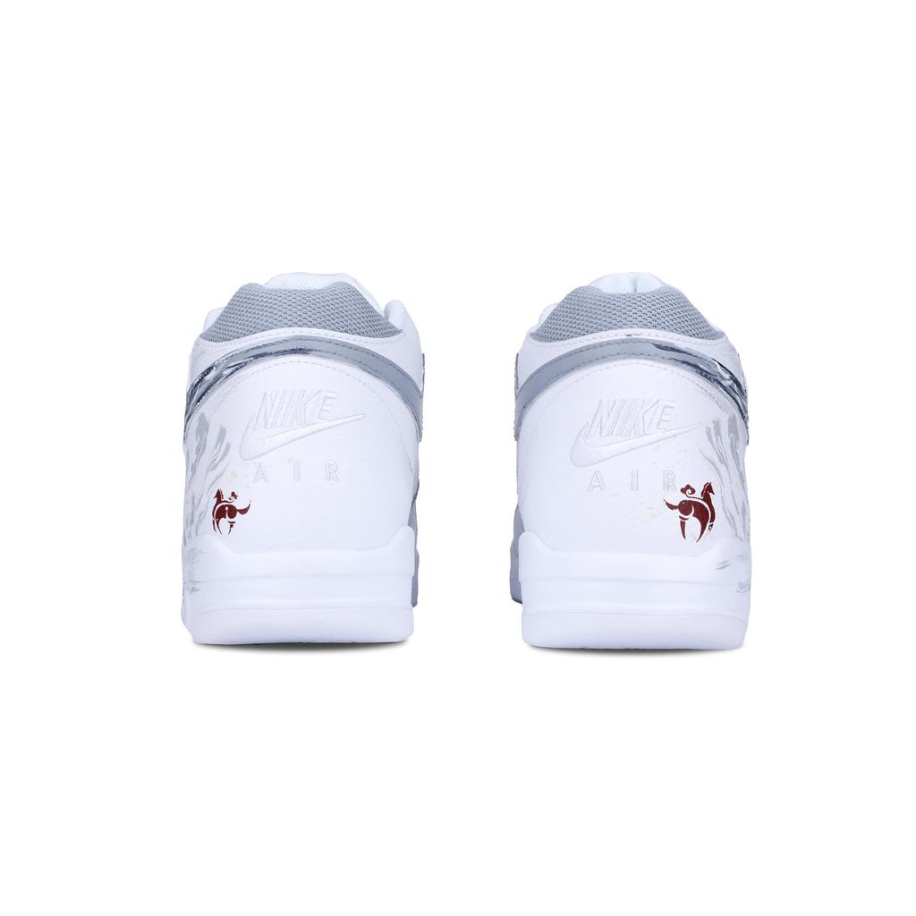 Nike Flight Legacy Cloud Horse Steps In Smoke Leather Cushioning Abrasion Resistant Breathable Mid Top BQ4212-101(Team28-)