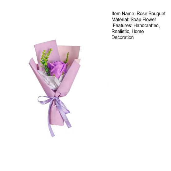 Mini Fake Rose Bouquet Handcrafted Soap Flower Petals Artificial Floral Decoration Valentine's Day Anniversary Birthday Romantic Gift