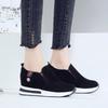 Women's Plus Size Platform Wedge Loafers, Thick Sole Hidden Lift Dress Shoes