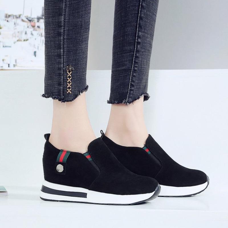 Women's Plus Size Platform Wedge Loafers, Thick Sole Hidden Lift Dress Shoes