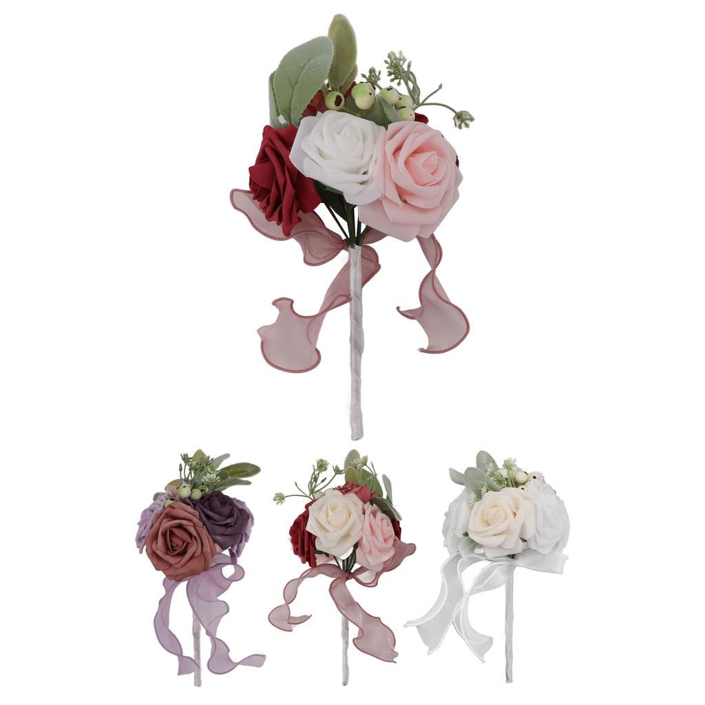 Romantic Rose Bridal Wedding Bouquet Artificial Silk Flowers Fake Flowers Bridesmaid Bouquet Home Pa