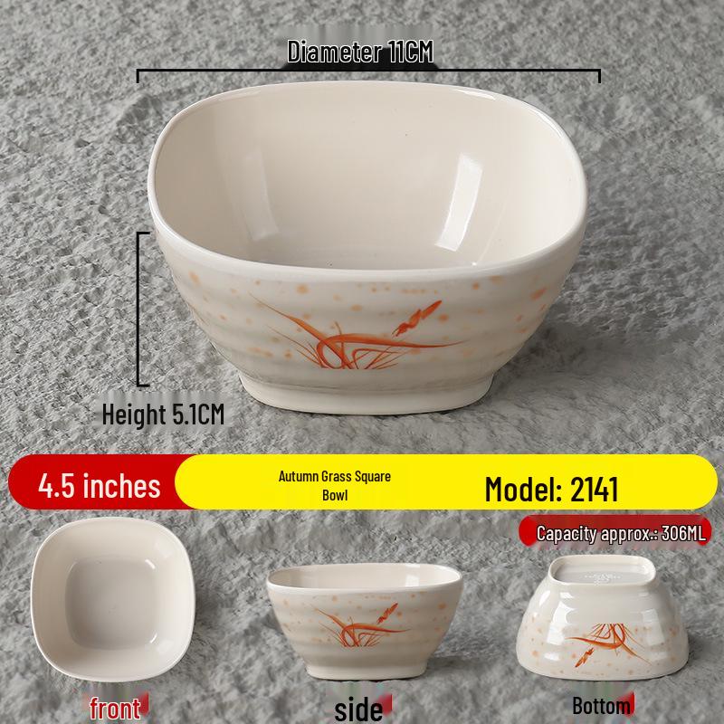 Melamine Autumn Grass Drop-Resistant Small Bowl for Restaurants and Fast Food