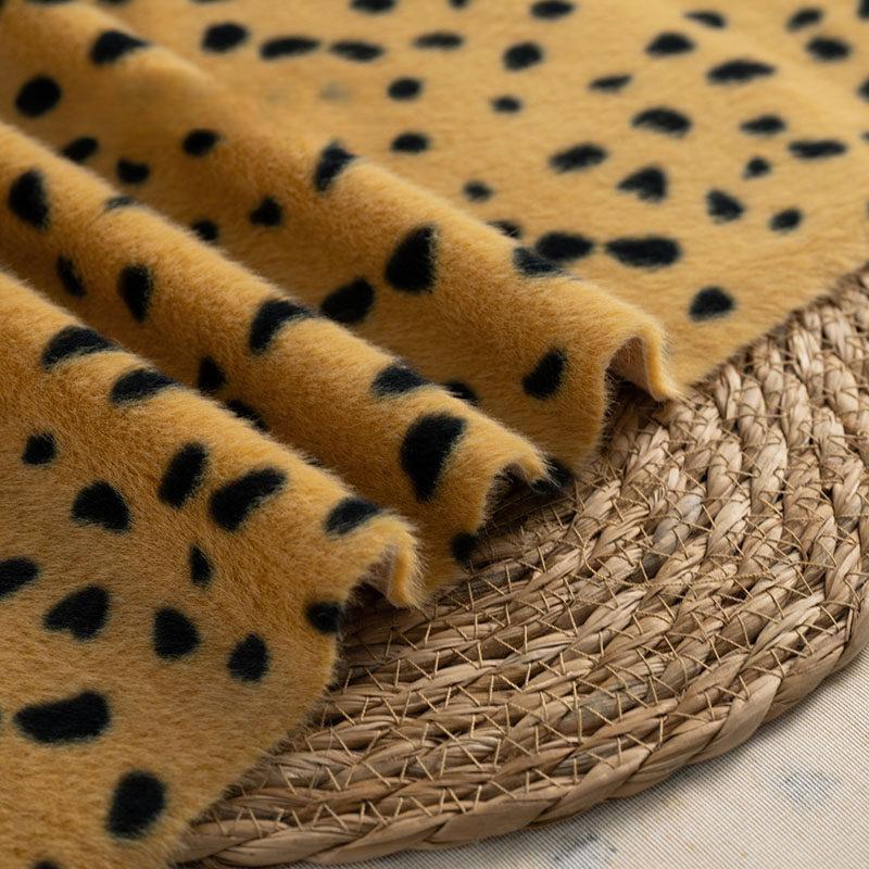 50cm Imitation Leopard Print Pattern Plush Animal Synthetic Fur Fabric for Clothing Background Cloth Carpet Cushion DIY Fabric