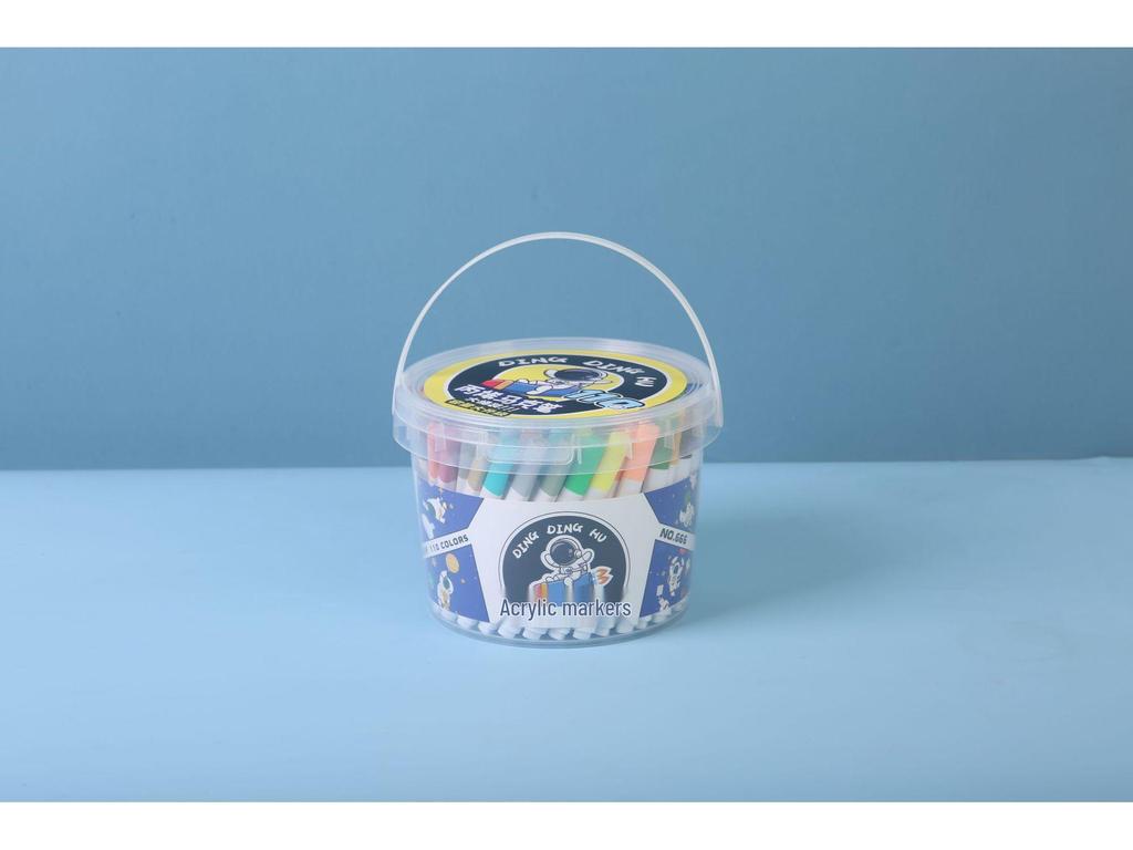 Dingdinghu 110-Color Stackable Acrylic Marker Pen Set for Kids' Drawing On Opaque Paper