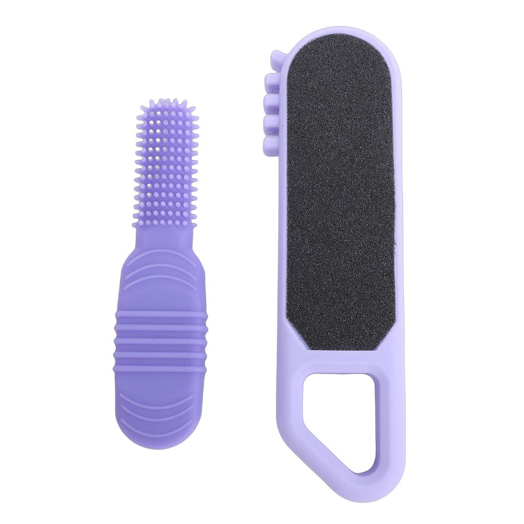 3 in 1 Foot File Toe Cleaner Foot Scrubber Heel Scraper Callus Remover for Wet Dry Dead Skin Removal Exfoliating Purple