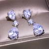 Orecchino Pendente Gioiello in Cristallo Bianco 2 Carati Argento 925 per Donna Argento Sterling S925 Bizuteria Aretes De Mujer Orecchini Pendenti