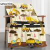 Yellow Construction Truck Blanket Cartoon Tractor Cars Flannel Throw Blankets for All Season Kids Boys Excavator Sofa Blanket