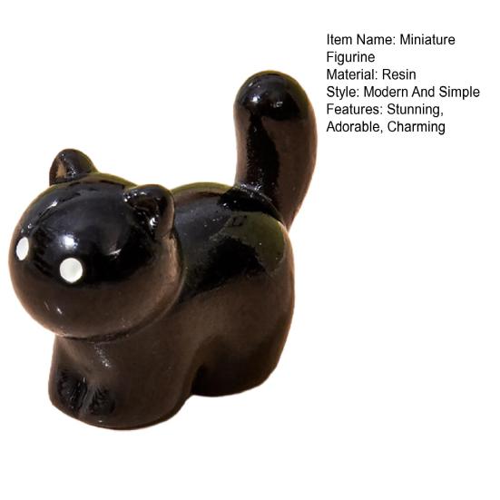 Mini Resin Animals Figurines Cute Tiny Cat Bear Elephant Turtle Dolphin Miniature Statue for Micro Fairy Garden Landscape Dollhouse Accessories