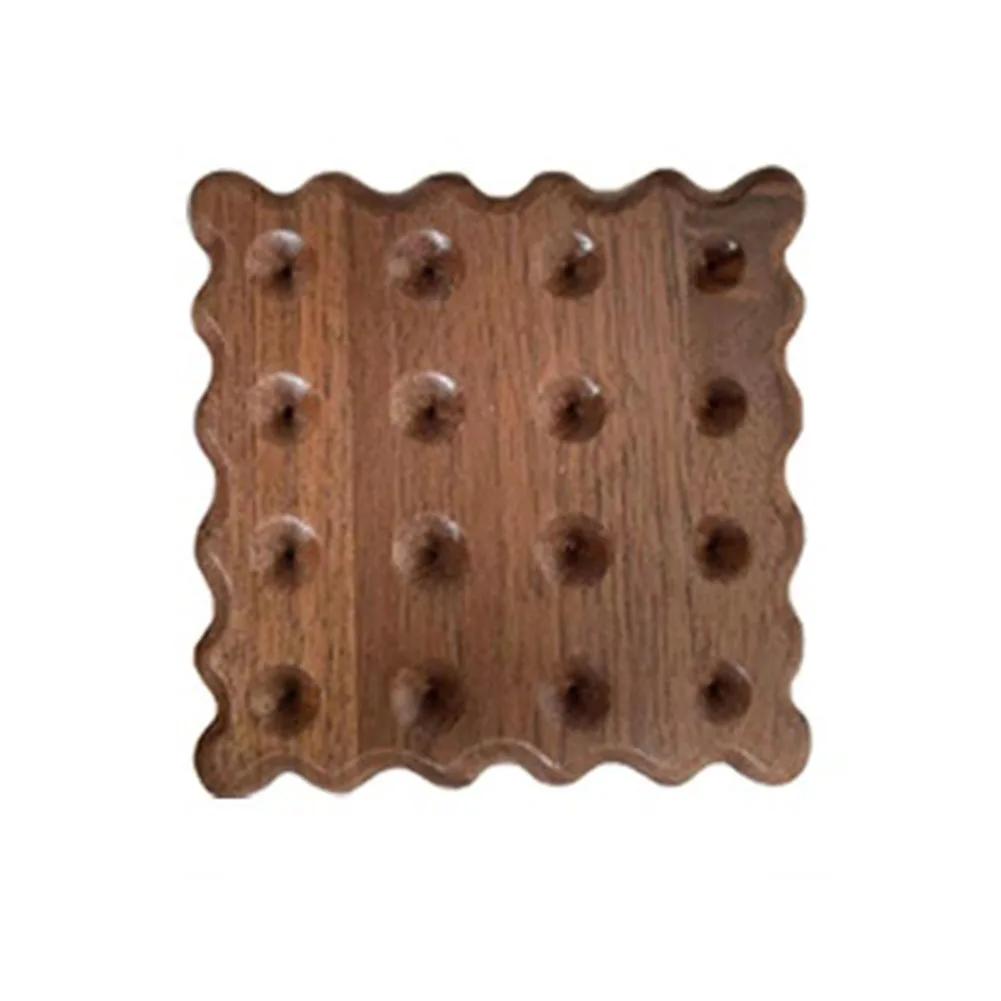 1 stk massivt tre bord dekkeunderlegg Kjeksformet underlegg isolasjonspute For hjemmekjøkken Kaffekopp Hot Pad Drikkeunderlegg