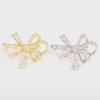 Elegante spilla a fiocco retrò con zircone microintarsiato – accessorio elegante per abito da donna