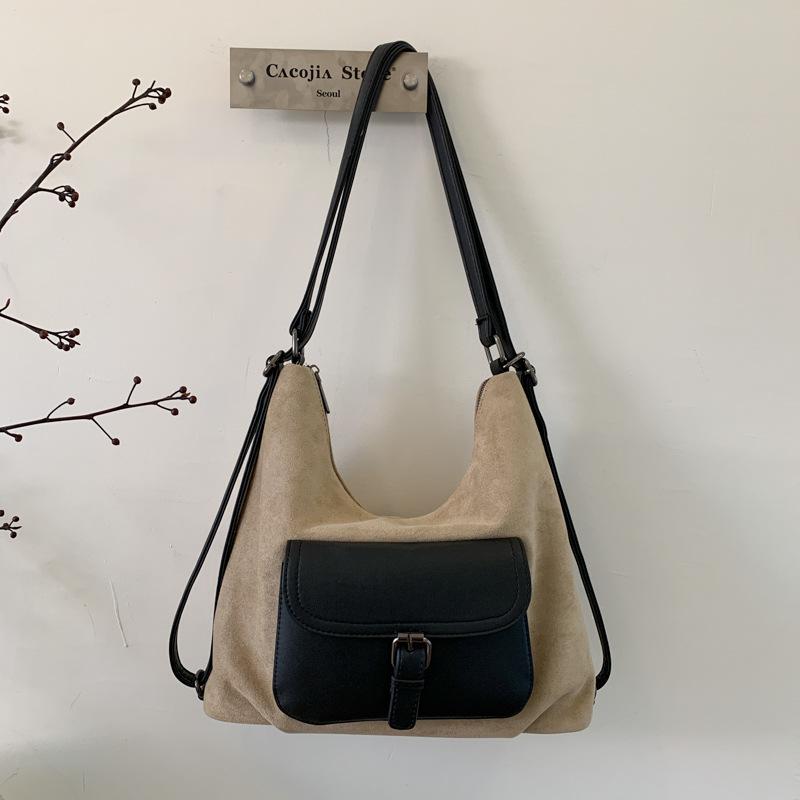 Retro Commuter Dumpling Bag Women's Large-capacity New Autumn and Winter Versatile Shoulder Bag Multi-functional Backpack