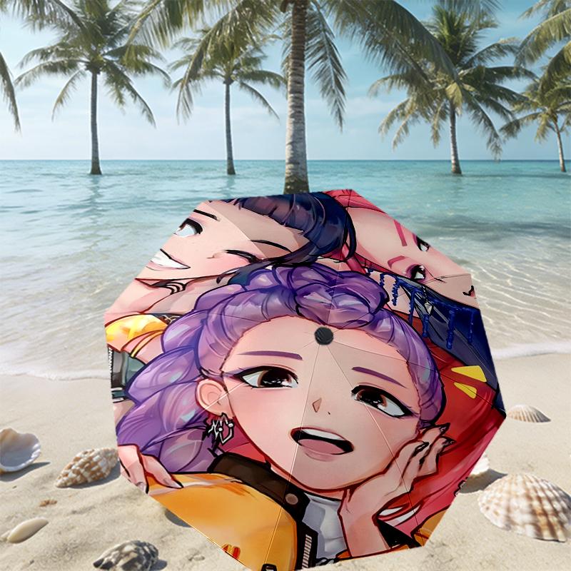 KPop Demon Hunters Print Umbrella Automatic Opening/ Closing - Portable Foldable Design - Daily Use for Travel/Outdoor - Gift for Birthday
