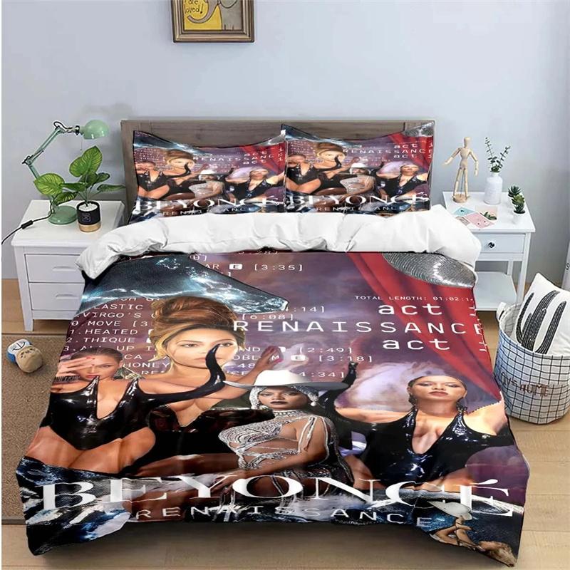 Beyonce Bedding Set Pop Singer Duvet Cover Pillowcase Twin Queen King Size for Boys Girls Adult Home Textile