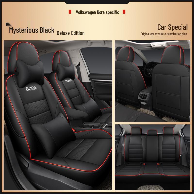Volkswagen Bora Series Universal Leather Car Seat Cover - Four Seasons, Full Coverage, Five-Seater.