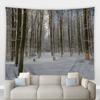 Home Decoration Jul Vinter Skog Landskap Utskrift Polyester Polsk på veggen hengende rom bakgrunn tapiz