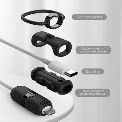 Silicone Cable Protector Anti-break Cord Sleeve Charger Head Protector Cable Protective Cover for Android Type-C