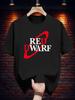 T-shirt with Red Dwarf Print - Black Casual Summer Tee