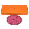 HERMES Evelyne logo Wallet Coin Compartment Zip Around coin purse Chevre pink