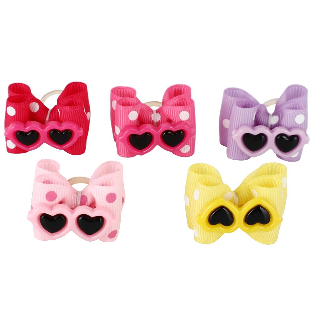 25Pcs Pet Multicolor Hair Bowknot Bows Grooming Accessories for Cat Medium Small Dog