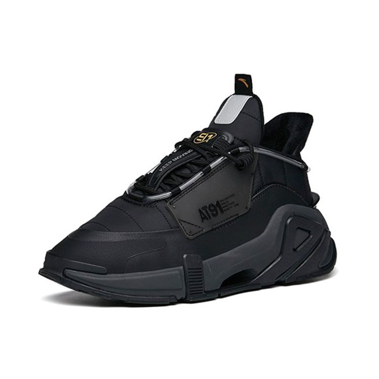Anta Comfortable Non-Slip Wear-Resistant Warm Low-Top Dad Shoes Men Sneaker Black 112148950-2
