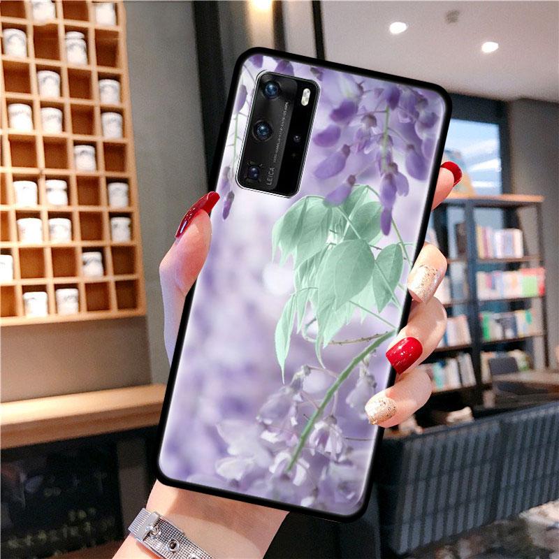 Lavender Case For Samsung Galaxy A51 A71 M31 A41 A31 A11 A01 M51 M21 M11 M40 Black Soft Phone Cover Fundas