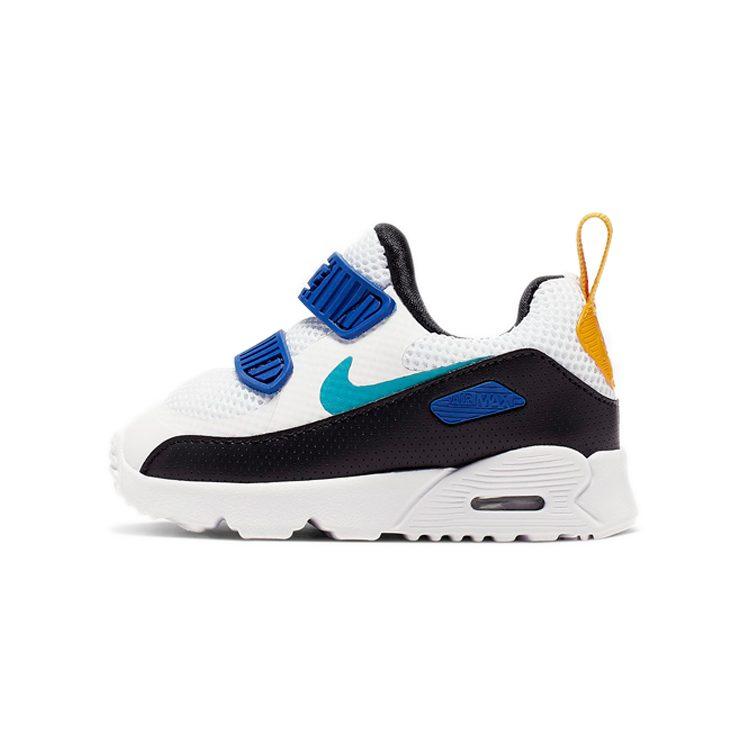 Nike Air Max 90 Comfortable Cushioning, Wear Resistant Low top Toddler Shoes White Blue Infant And Toddler 881924-104