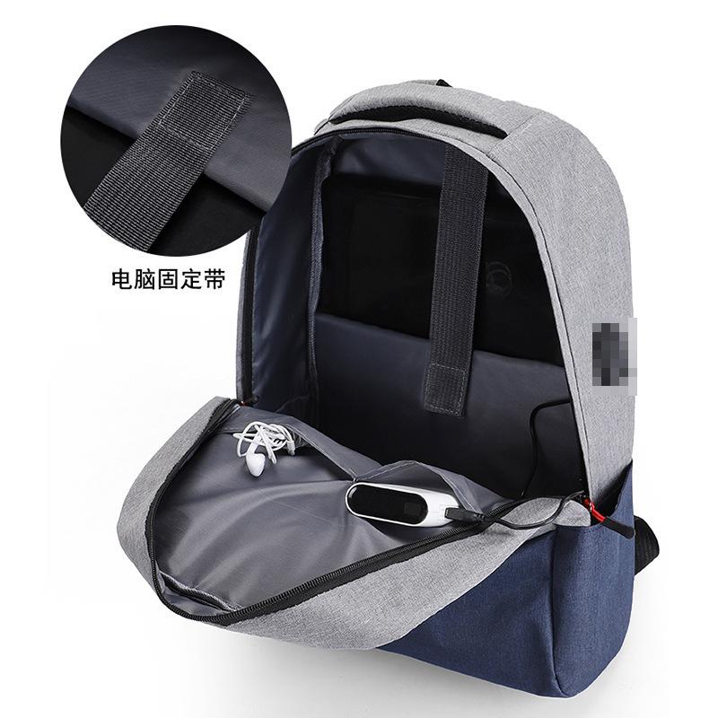 Schoolbag backpack men's wholesale new simple fashion anti-splashing leisure business backpack contrasting color large-capacity computer backpack
