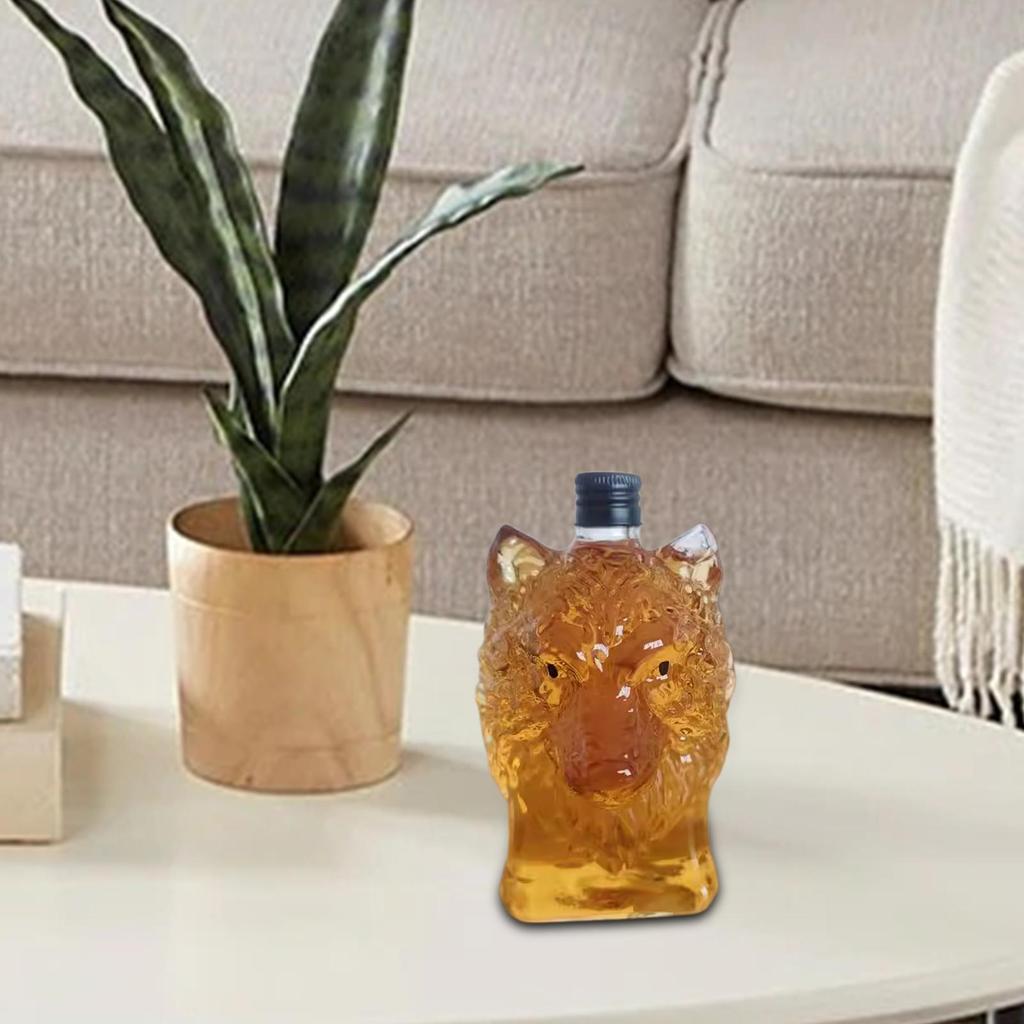 Whiskey Bottle Glasses Alcohol Bottle Drinking Container Realistic Wolf Crested Wine Cup for Sake Iced Tea Vodka Red Wine