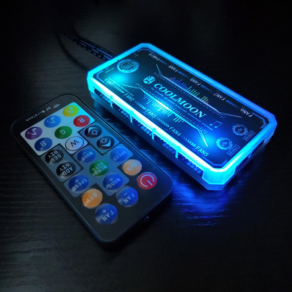 RGB Fan Controller 120mm Computer Case PC Cooling Chassis Silent Fan Hub Adapter Video Graphics Card Water Cooler Radiator