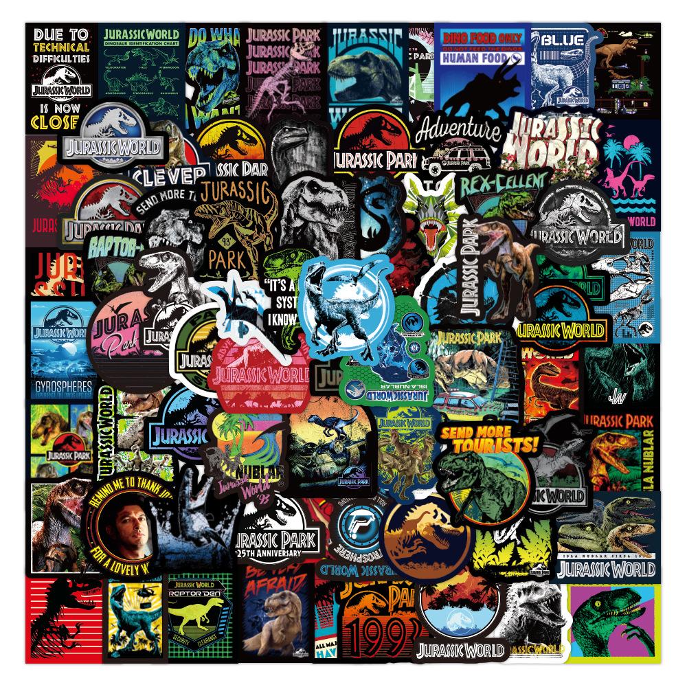 Non-Toxic 50/75Pcs/Pack Jurassic Park Dinosaur Animals Graffiti Stickers For Furniture Diy Chair Toy Car Trunk Computer Motorcycle