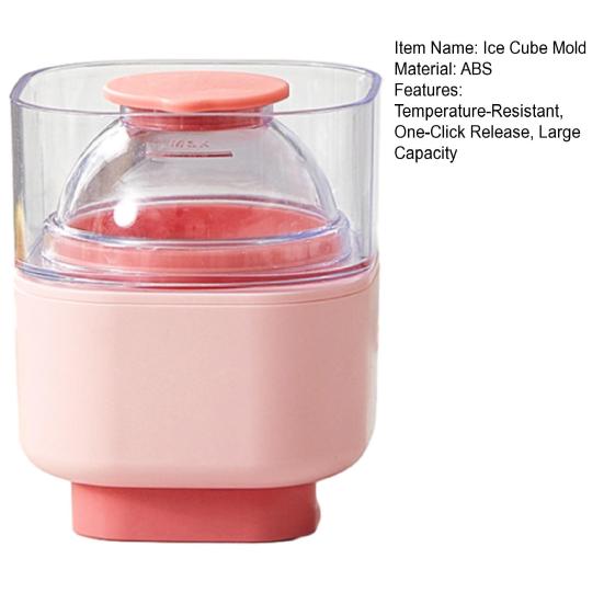 Large Sphere Silicone Ice Mold with Lid Food-Grade Ice Cube Tray for Freezer Press-Type Round Ice Ball Maker for Whiskey Cocktails
