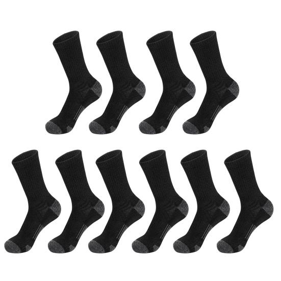 Pairs Men Sports Socks Breathable Socks Color Athletic Crew Block Stretchy Cushioned Socks for Workout чёрный