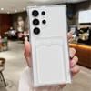 Luxusní pouzdro na karty Peněženka ity Průhledné pouzdro pro Samsung Galaxy S21 S22 S23 S24 Fe Plus S25 Ultra Silikonový nárazuvzdorný kryt