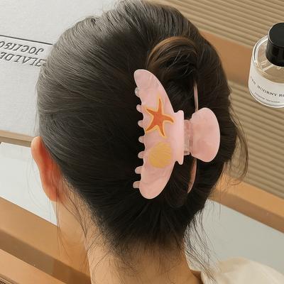 Korean Style Ocean Animal Hair Clip Acetic Acid Geometry Shark Clip Shell Hair Claw  Vacation