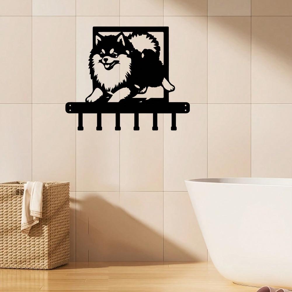 Perkins Dog Shaped Metal Key Holder Wall Hooks for Keys Coat Hat Entryway Wall Decor